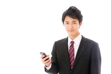 asian businessman on white background