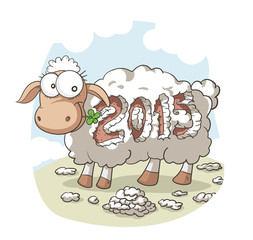 2015 Year Of the Sheep Vector Cartoon