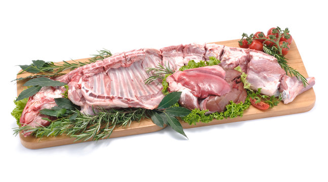 Agnello , met&agrave; con testa