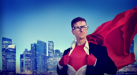 Strong Superhero Professional Leadership Business Victory Concep