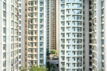 Naklejka premium High-density public housing estate, Hong Kong