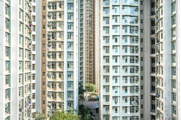 Fotobehang High-density public housing estate, Hong Kong © Stripped Pixel