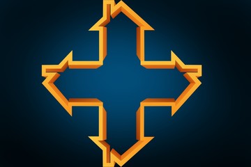 Composite image of cross made of houses