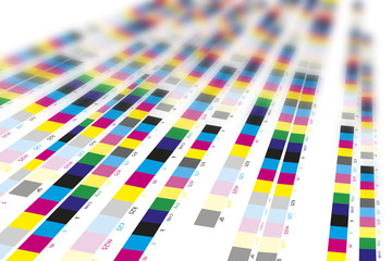 Color reference bars of printing process in printshop