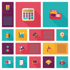 shopping ui flat design background set, eps10