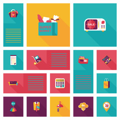 shopping ui flat design background set, eps10