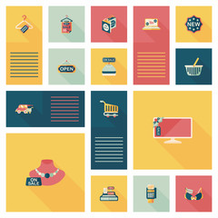 shopping ui flat design background set, eps10