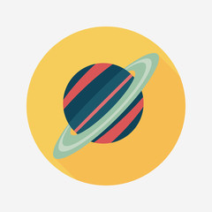 Space planet flat icon with long shadow,eps10