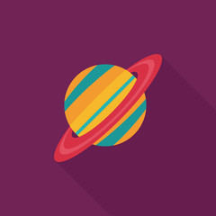 Space planet flat icon with long shadow,eps10