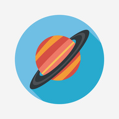 Space planet flat icon with long shadow,eps10