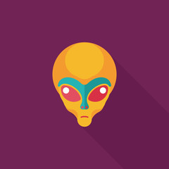 Space alien flat icon with long shadow,eps10