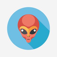 Space alien flat icon with long shadow,eps10
