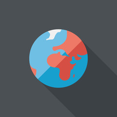 Space earth flat icon with long shadow,eps10