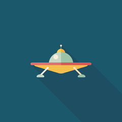 Space UFO flat icon with long shadow, eps10