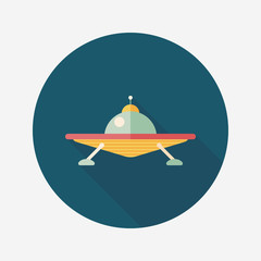 Space UFO flat icon with long shadow, eps10