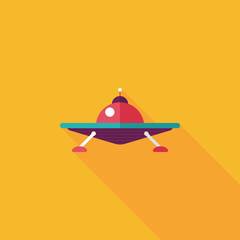 Space UFO flat icon with long shadow, eps10