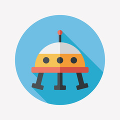 Space UFO flat icon with long shadow, eps10