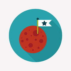 Space moon flat icon with long shadow,eps10