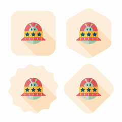 Space UFO flat icon with long shadow, eps10