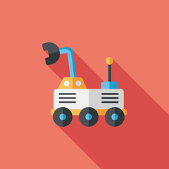 Space Rover flat icon with long shadow,eps10