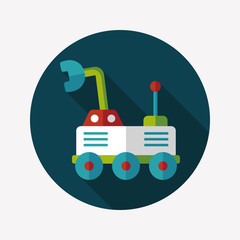 Space Rover flat icon with long shadow,eps10