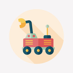 Space Rover flat icon with long shadow,eps10