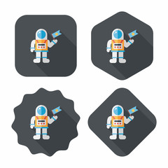Space Astronaut flat icon with long shadow, eps10