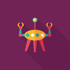 Space robot flat icon with long shadow,eps10