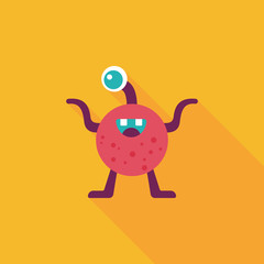 Space alien flat icon with long shadow,eps10