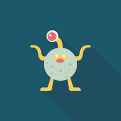 Space alien flat icon with long shadow,eps10