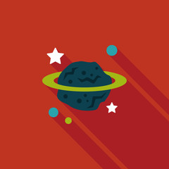 Space planet flat icon with long shadow,eps10