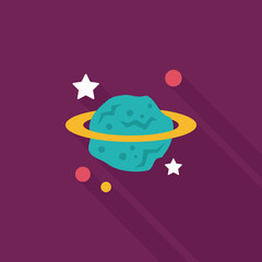 Space planet flat icon with long shadow,eps10