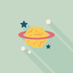 Space planet flat icon with long shadow,eps10