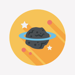 Space planet flat icon with long shadow,eps10