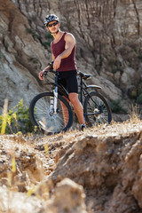 Fototapeta na wymiar athlete man cycling on a bicycle