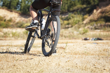 Fototapeta na wymiar athlete man cycling on a bicycle