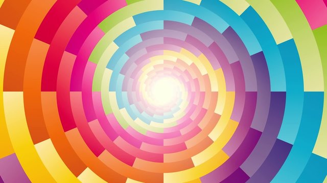 colorful circular spiral rotating background endless loop