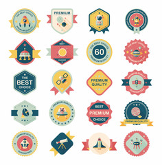 Space badge banner flat design background set, eps10 © eatcute
