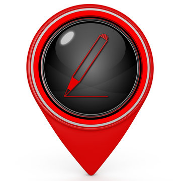 Pencil pointer icon on white background