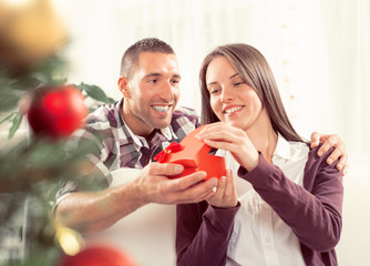 Happy Christmas couple