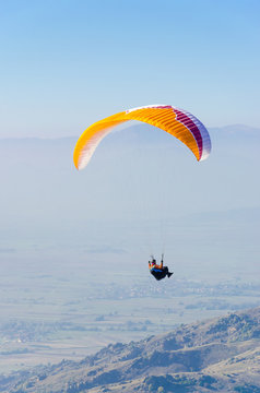 Paragliding above the mountain