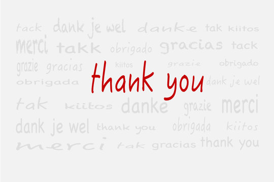 tag cloud thank you in grau