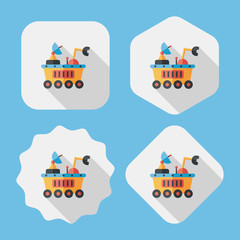 Space Rover flat icon with long shadow,eps10