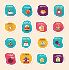 Space speech bubble flat design background set, eps10