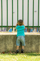 looking through the fence