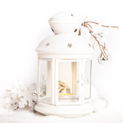 Cristmas lantern with snow