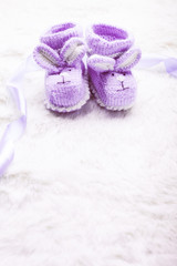 Knitted baby booties