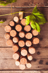 Wine corks on table