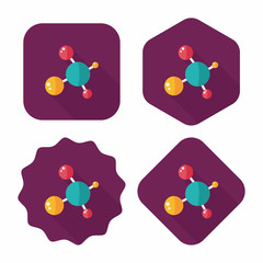 Molecule flat icon with long shadow,eps10