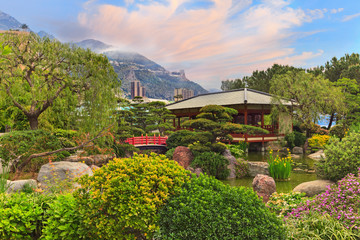 View of Monaco garden, Cote d'Azur